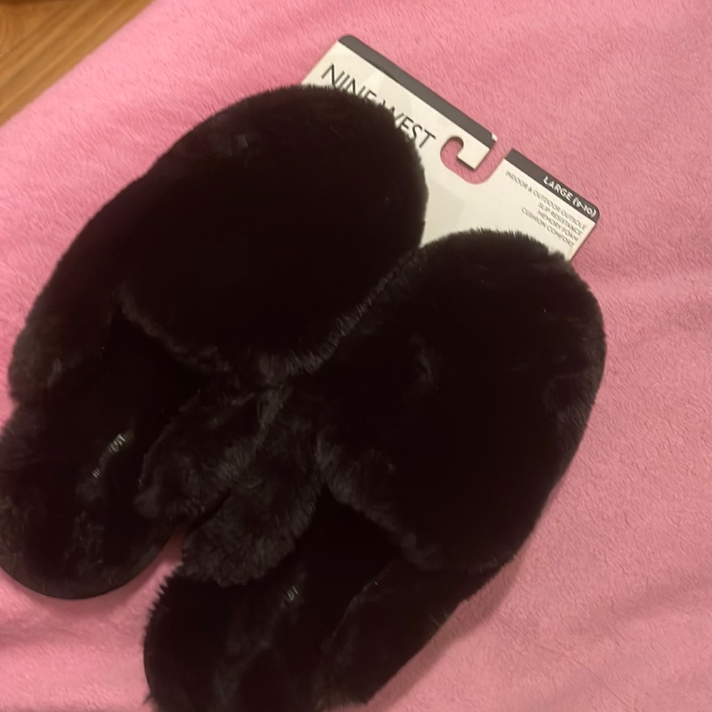 Nine West fur slippers